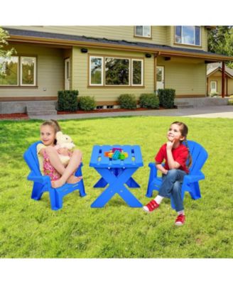 3-Piece Plastic Children Play Table Chair Set
