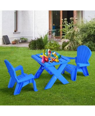 3-Piece Plastic Children Play Table Chair Set