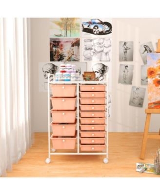 15-Drawer Utility Rolling Organizer Cart Multi-Use Storage