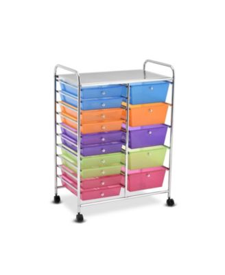 15-Drawer Utility Rolling Organizer Cart Multi-Use Storage