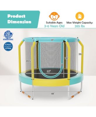 Mini Trampoline with Enclosure and Heavy-duty Metal Frame