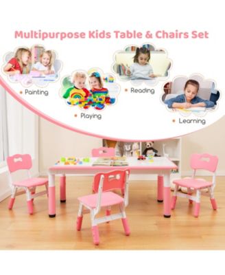Set for 4 Kids Table and Chairs   with Graffiti Desktop