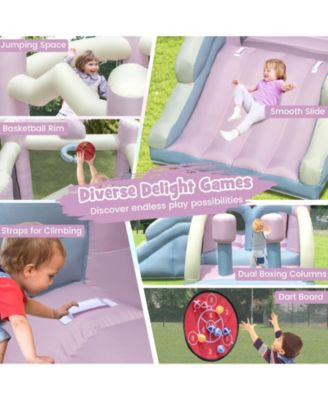 Kids Bounce House with Slide and 2 Boxing Columns Bouncy Castle for Party with 480W Blower