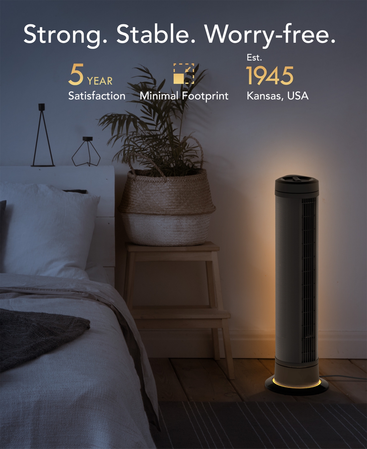 Vornado 39" Ara Oscillating Tower Fan With Ambient Light And Remote In Black