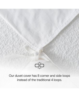 DOZ 100% GOTS Certified Organic Percale Cotton Duvet Cover Set, Hotel Crisp Cool, Breathable