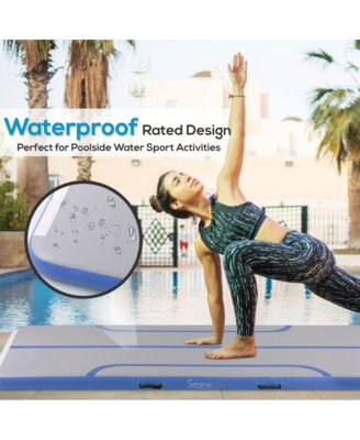 9.8 ft. Tumbling Gymnastics Inflatable Air Mat with Electric Air Pump, Blue