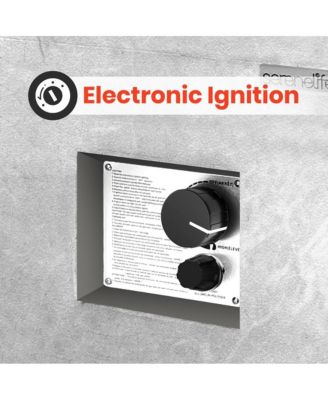 Fire Pit Table - 50,000 BTU Propane Gas Fire Pit with Adjustable Flame & Stainless Steel Burner, Weather Resistant, Easy Propane Access, Perfect for Parties & BBQs with Elegant Lava Rock