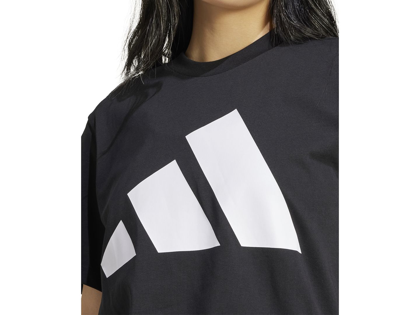 Женская футболка adidas Essentials Big Logo Cotton, цвет: Чёрный — фото 3
