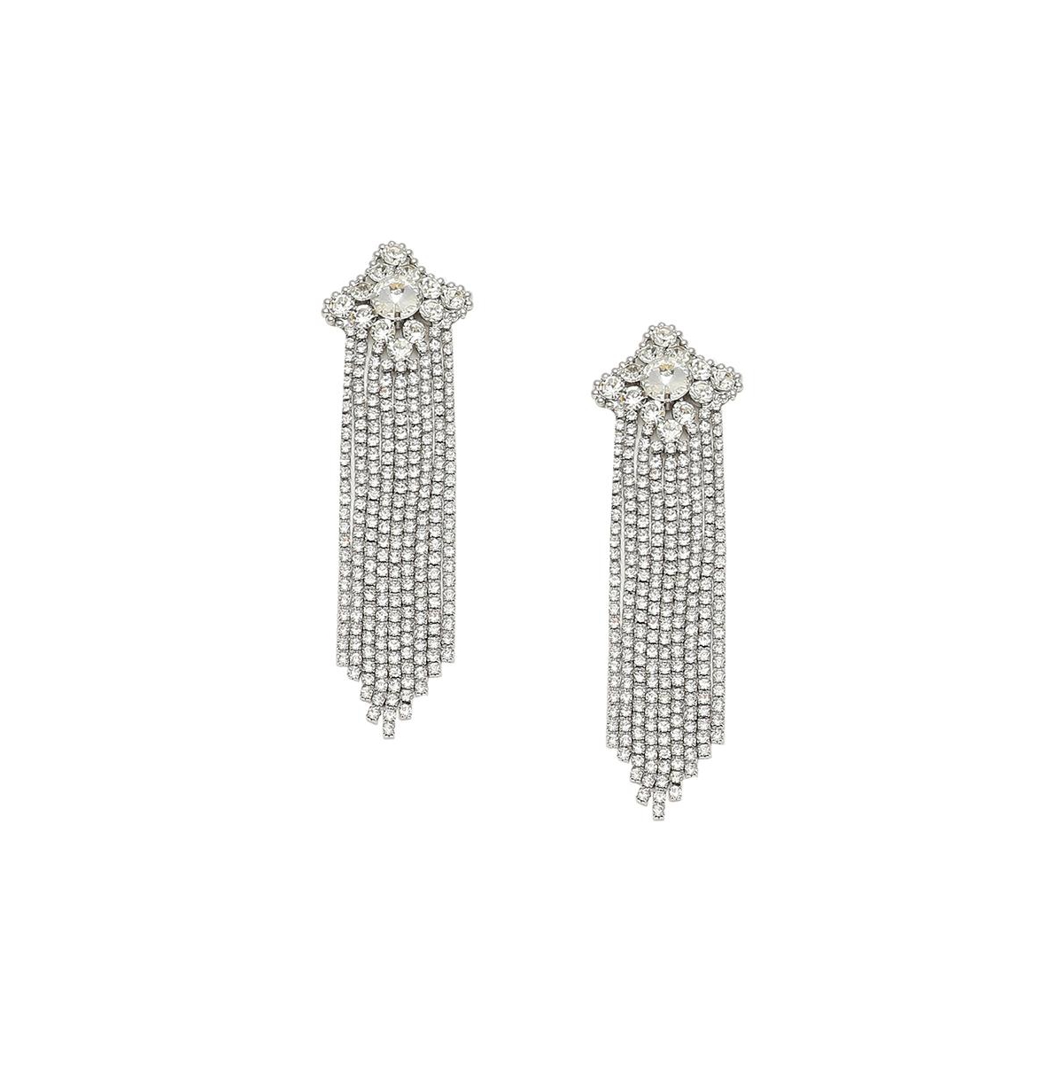 Sohi Women's Bling Drop Earrings In Silver