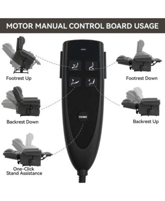  1 Pc  Faux Leather Heat Dual Motor Massage Power Lift Recliner Chair