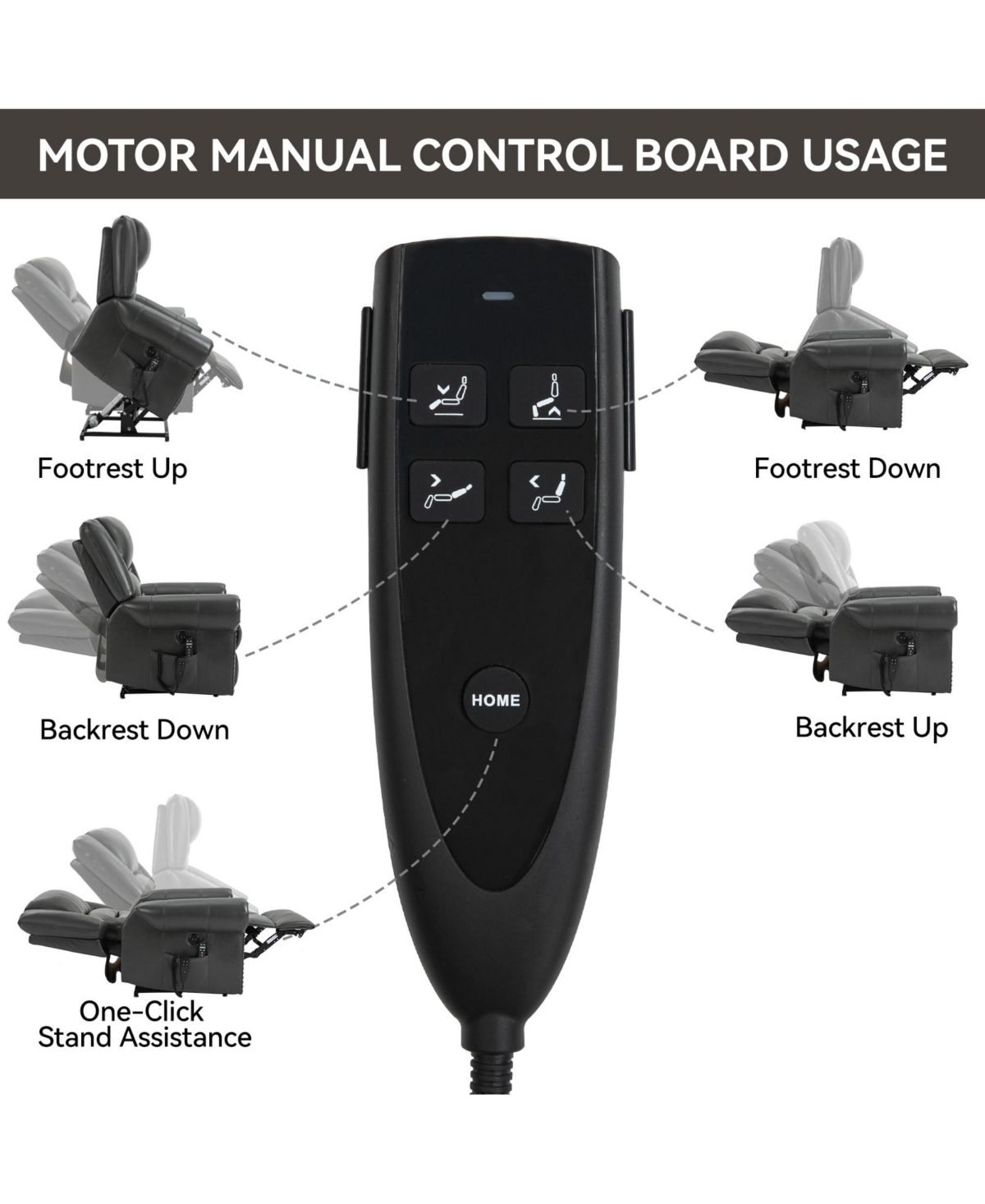 Boyel Living Power Lift Recliner Chair Heat Massage Dual Motor Infinite Position Up to 350 Lbs Faux Leather Heavy Duty Motion Mechanism with Usb Ports