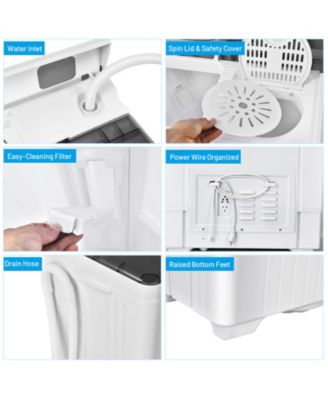 26 Pound Portable Semi-automatic Washing Machine with Built-in Drain Pump
