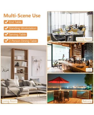 360° Swivel Cocktail Pub Table with Sliver Leg and Base