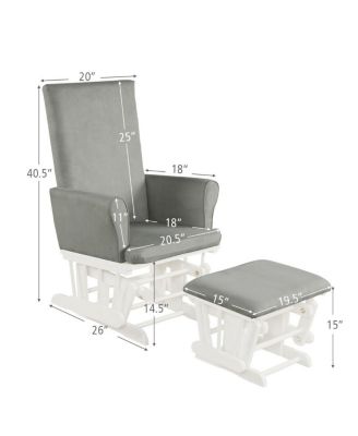 Baby Nursery Relax Rocker Rocking Chair Glider and Ottoman Cushion Set