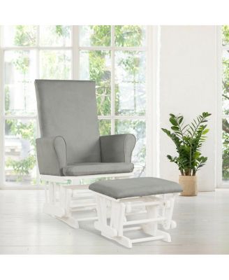 Baby Nursery Relax Rocker Rocking Chair Glider and Ottoman Cushion Set