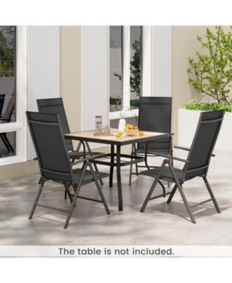 1 Piece Patio Folding Dining Chairs with 7-Level Adjustable High Backrest