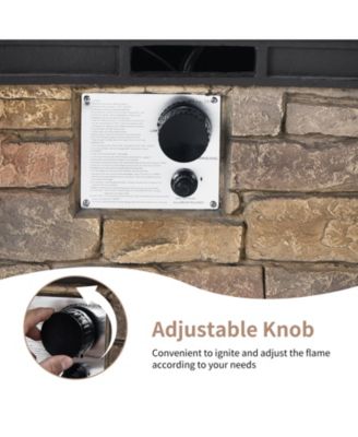 40000BTU Outdoor Propane Burning Fire Bowl Column Realistic Look Firepit Heater