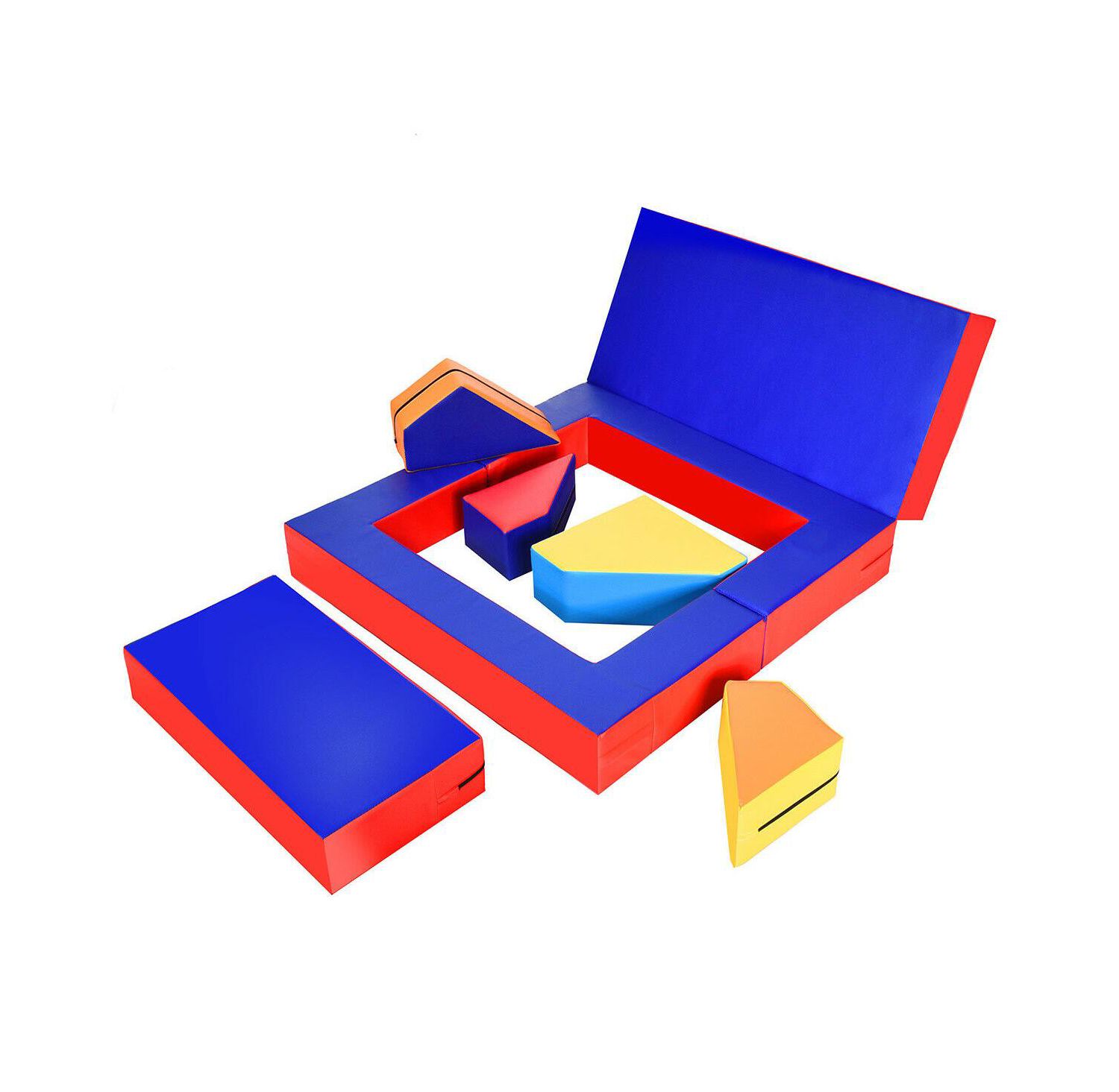 8 Pieces 4-in-1 Crawl Climb Foam Shapes Toddler Kids Playset