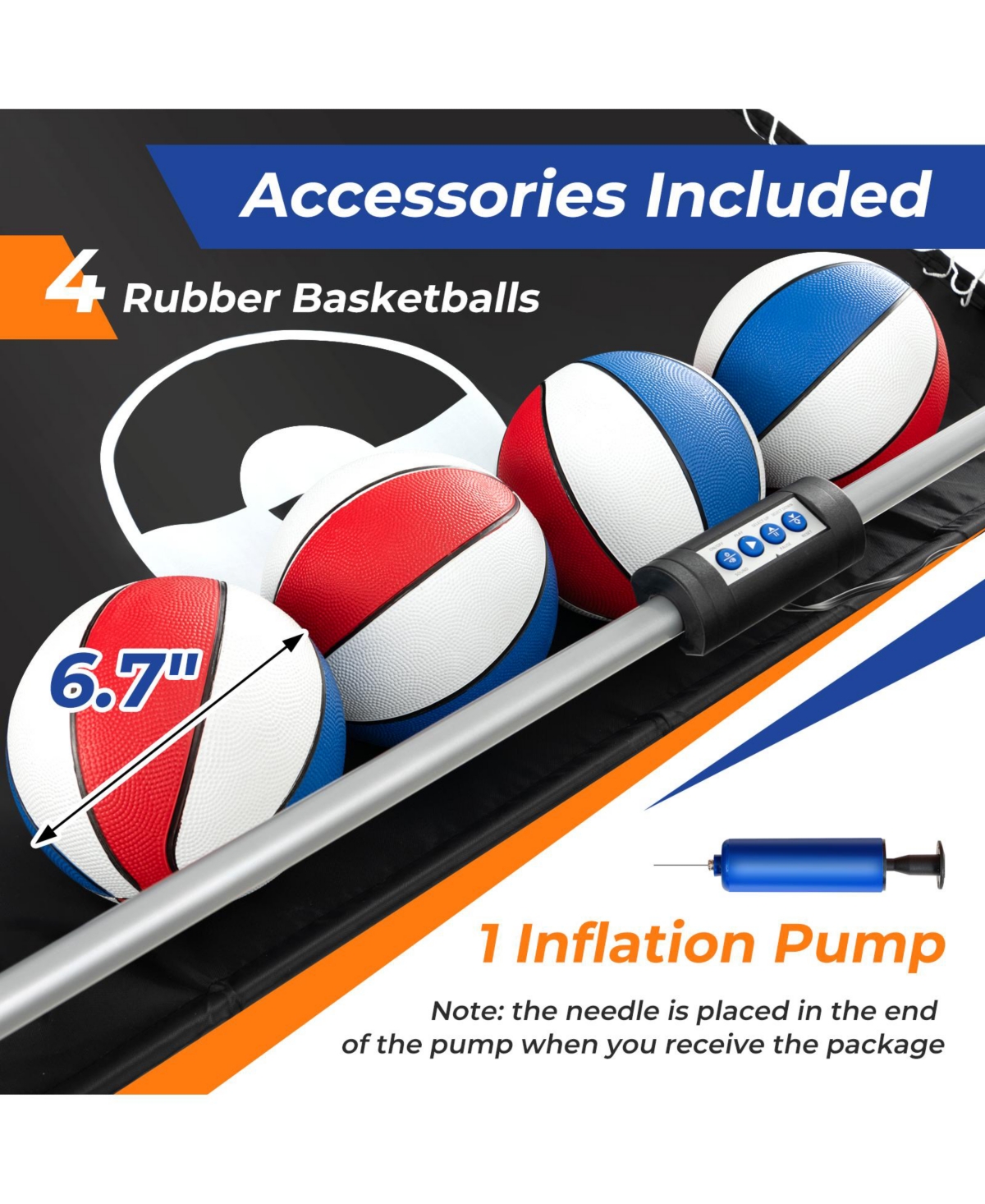 Gouun Dual Shot Basketball Arcade Game with Game Modes and 4 Balls