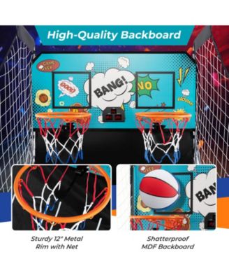 Dual Shot Basketball Arcade Game with 8 Game Modes and 4 Balls