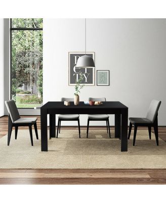 63 Inch Rectangular Modern Dining Kitchen Table for 6 People
