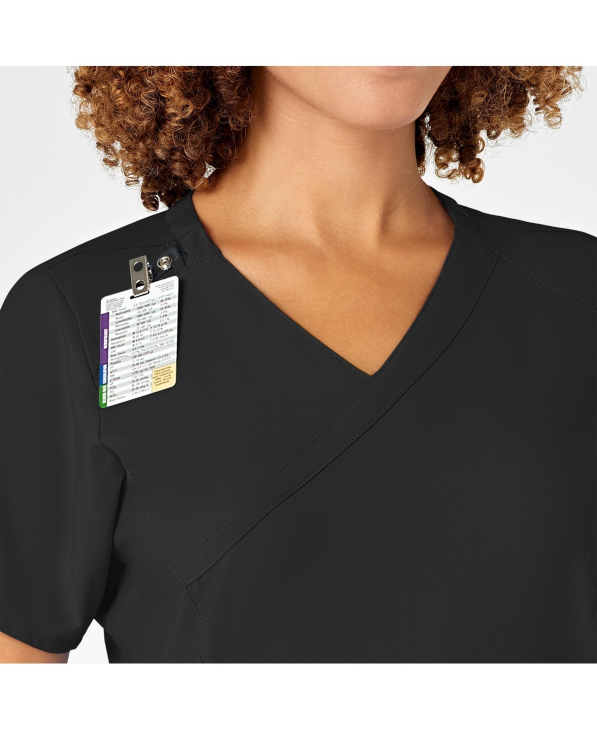 Wink Plus Size W123 Mock Wrap Scrub Top