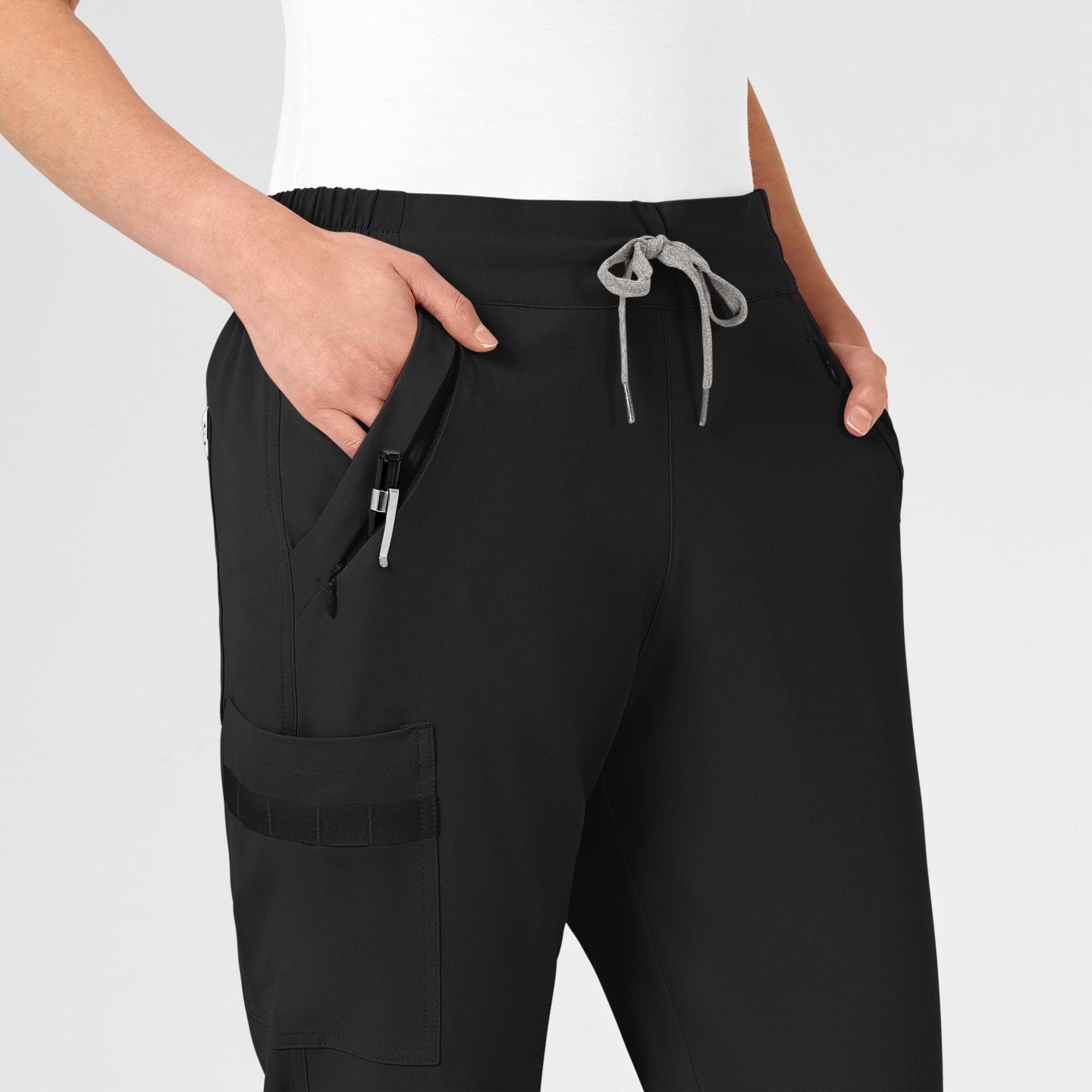 Женские брюки Wink Renew Jogger Scrub, цвет: Чёрный — фото 5