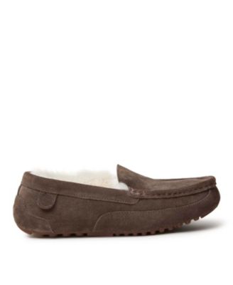 Fireside By Dearfoams Men's Melbourne Genuine Shearling Moccasin Slipper