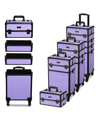 3-Piece Makeup Train Cases Cosmetic Organizer Kit Pure ForgetMeNo