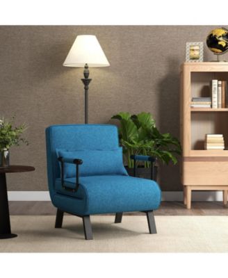 Folding 6 Position Convertible Sleeper Bed Armchair Lounge Couch with Pillow