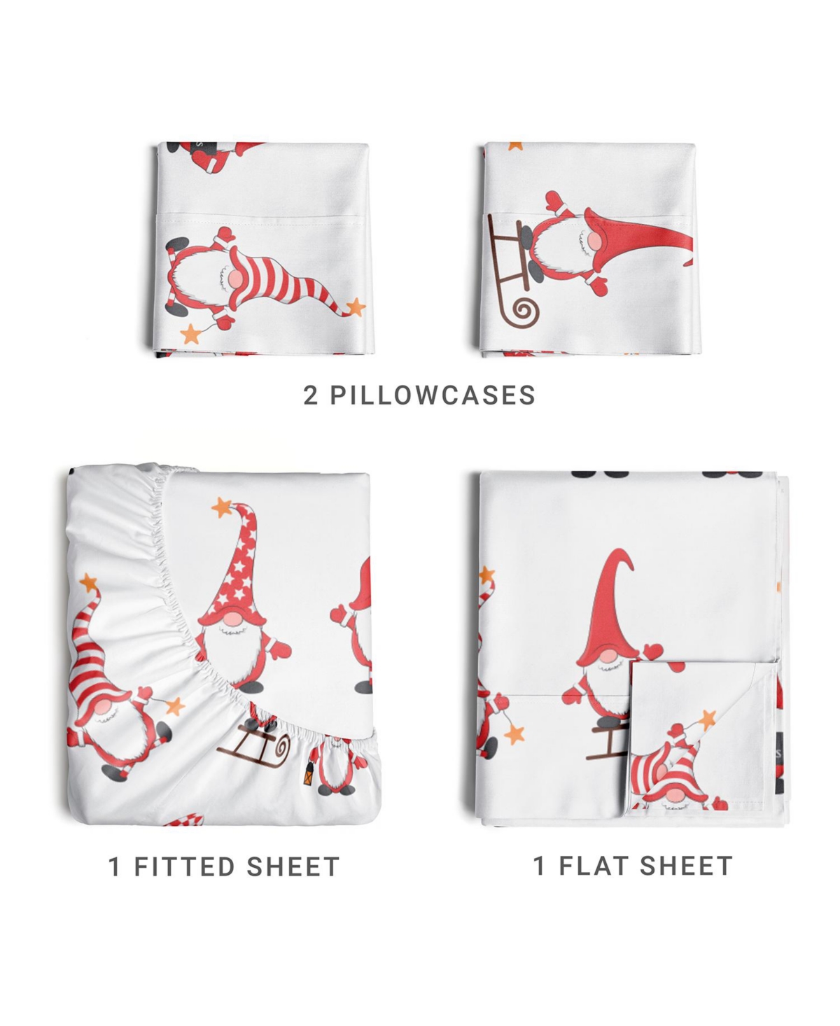 Cgk Unlimited Christmas 4 Piece Microfiber Sheet Set (King