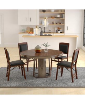 Set of 2 Folding Dining Chairs with Padded Seat and High Backrest