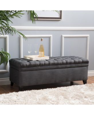 Button-Tufted Storage Ottoman with Soft-Close Lid, Storage for Bedroom, Living Room, Entryway
