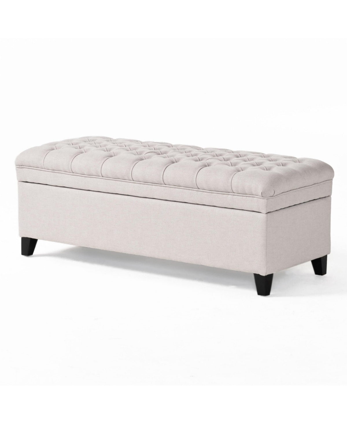 The Pop Home Button-Tufted Storage Ottoman with Soft-Close Lid, Storage for Bedroom, Living Room, Entryway-The Pop Home -pastel grey