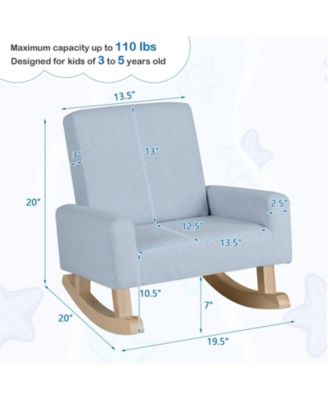 Kids Rocking Chair with Solid Wood Legs