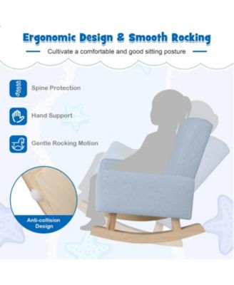 Kids Rocking Chair with Solid Wood Legs