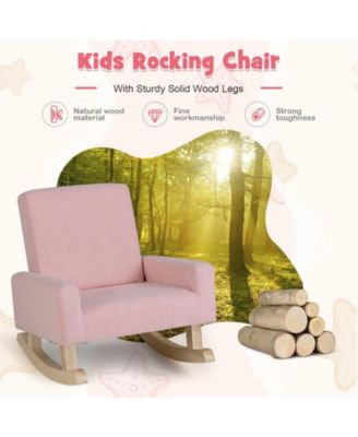 Kids Rocking Chair with Solid Wood Legs