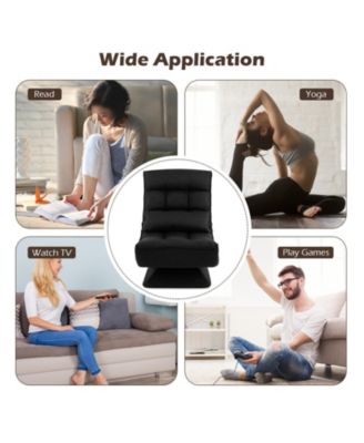 5-Level Adjustable 360° Swivel Floor Chair with Massage Pillow