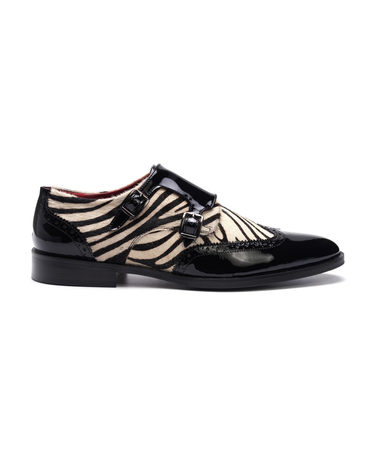 Carlos By Carlos Santana Men's Kai Double Monk Strap Shoe In Black Zebra