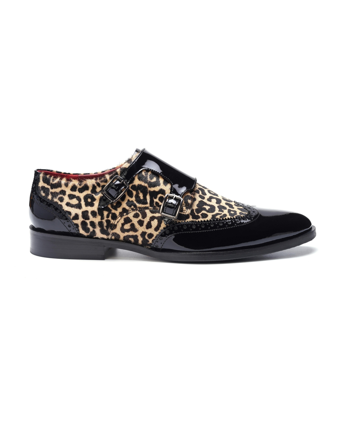 Carlos By Carlos Santana Men's Kai Double Monk Strap Shoe In Black Leapord