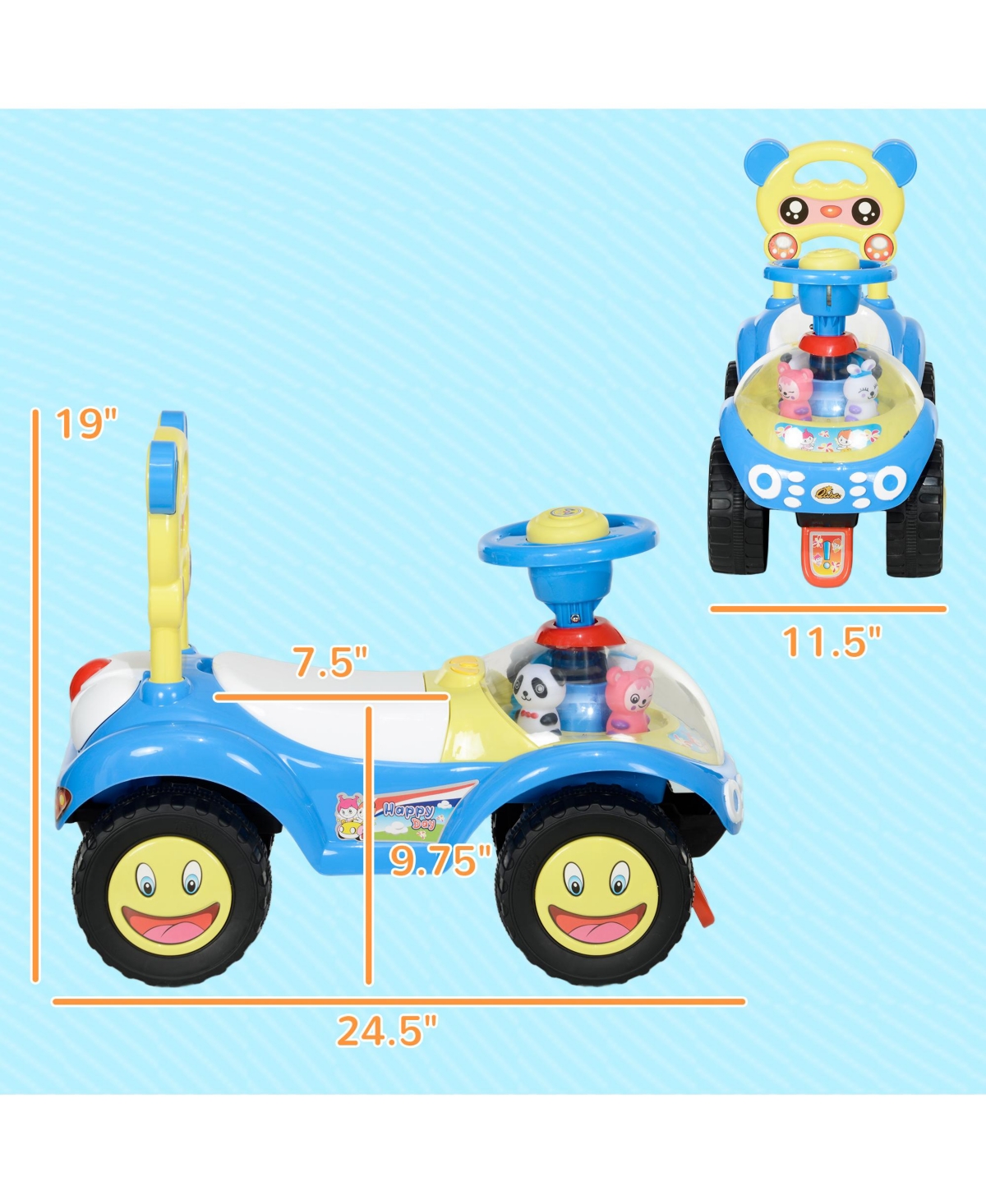 Qaba Toddler Push Car, Kids Foot to Floor Sliding