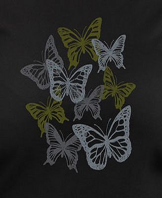 Plus Size Trendy Grunge Butterfly Graphic Pullover Top