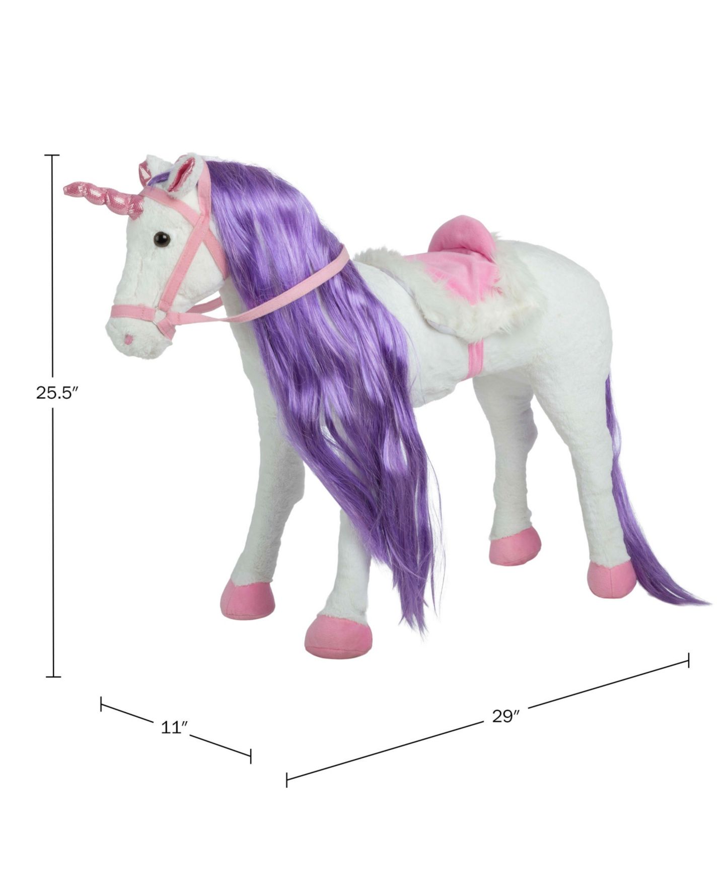 Детская мягкая игрушка Trademark Global Happy Trails Plush Unicorn Ride-On Toy, Ages 3+ — фото 5