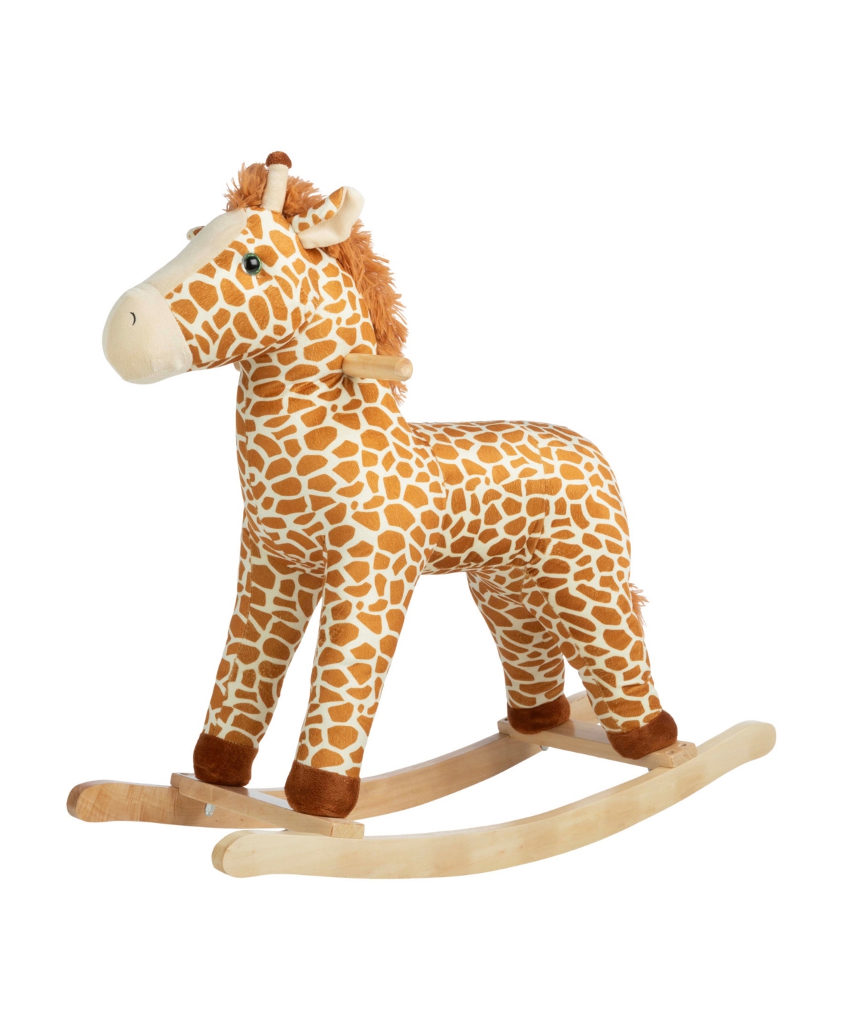 Trademark Global Happy Trails Giraffe Plush Rocking Horse In Brown