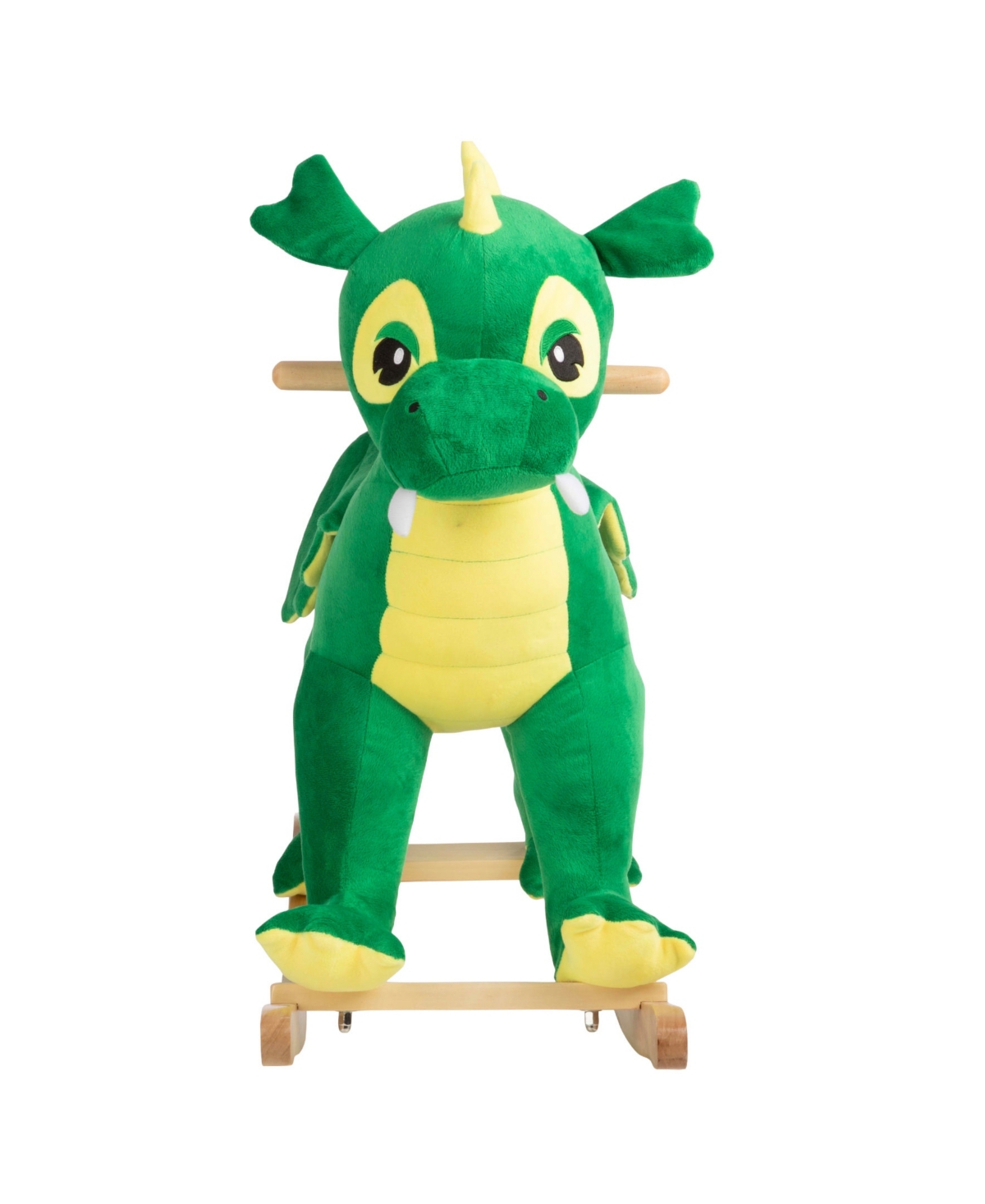 Trademark Global Happy Trails Plush Dinosaur Rocking Horse In Green