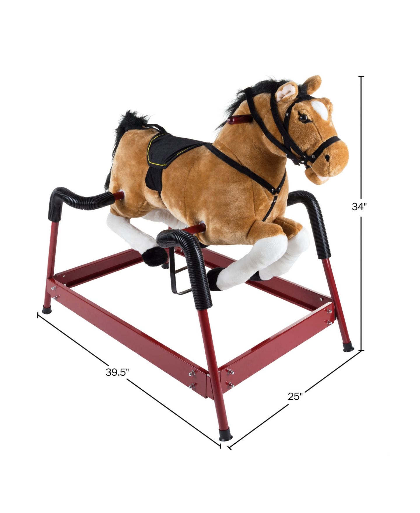 Детская мягкая игрушка Trademark Global Happy Trails Plush Rocking Horse with Sound Effects, 65 lbs. Capacity, Ages 3-5 — фото 4