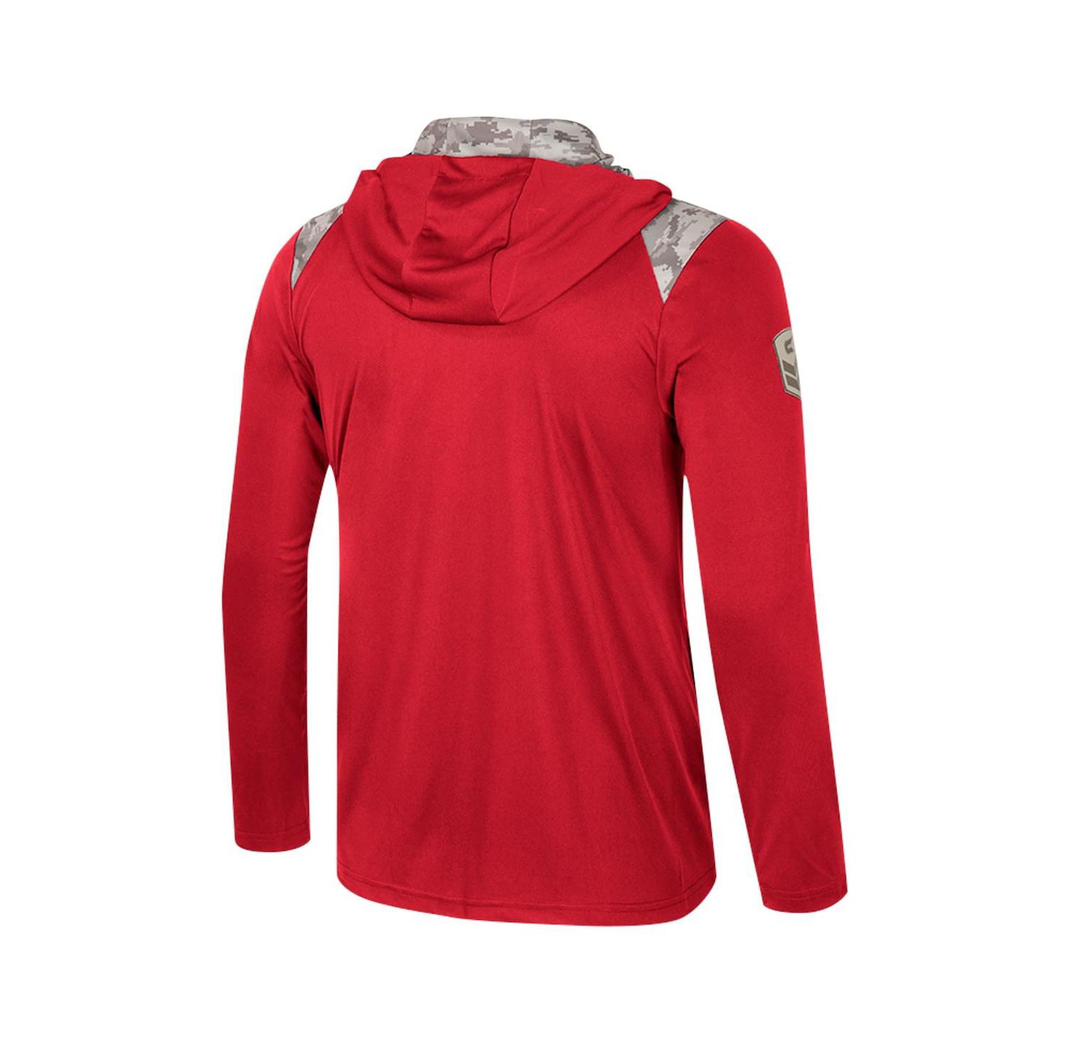 Men's Cardinal Iowa State Cyclones OHT Military Appreciation Quarter-Zip Hoodie Jacket