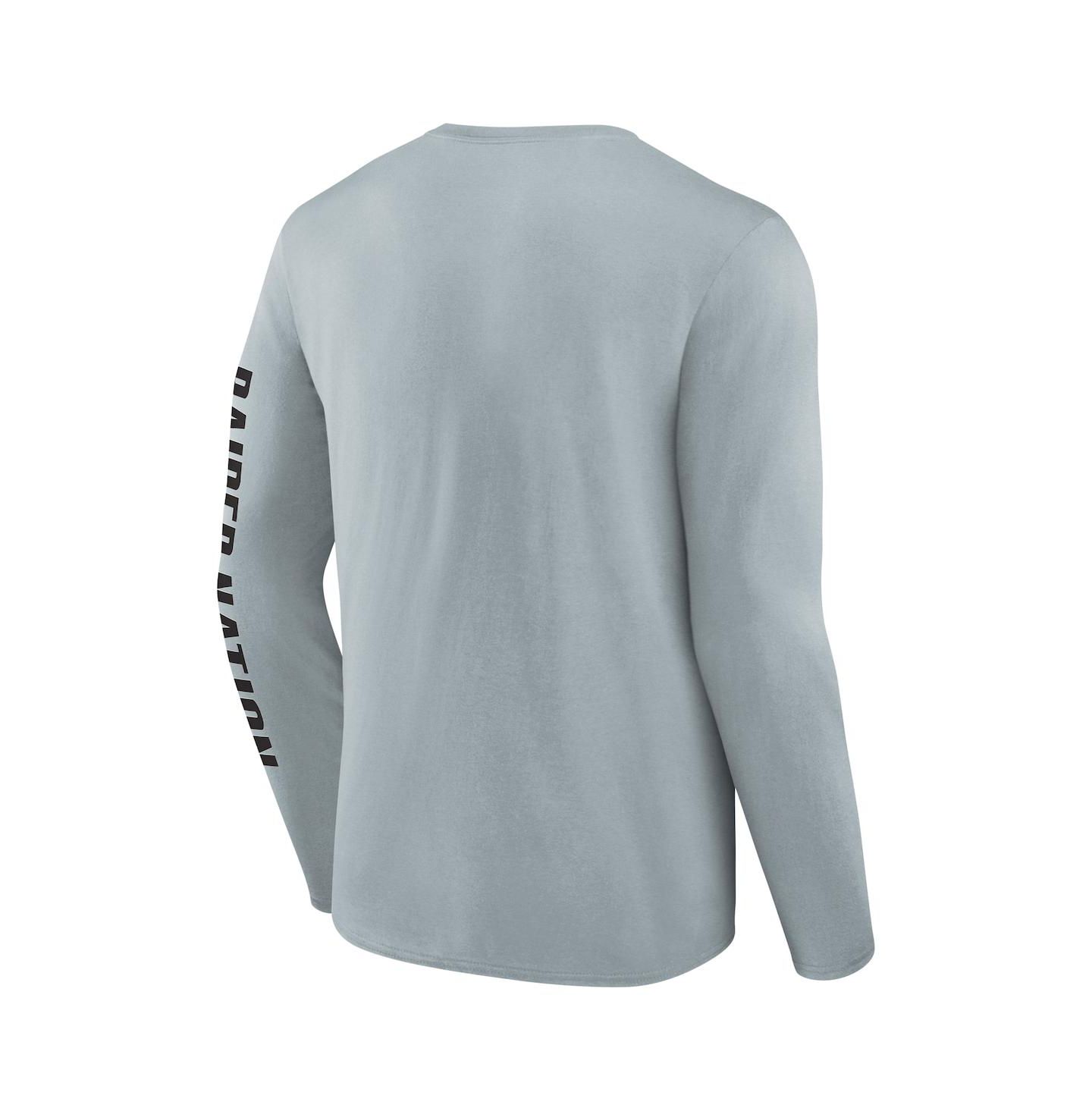 Мужская футболка Fanatics Gray Las Vegas Raiders Vision Long Sleeve — фото 2