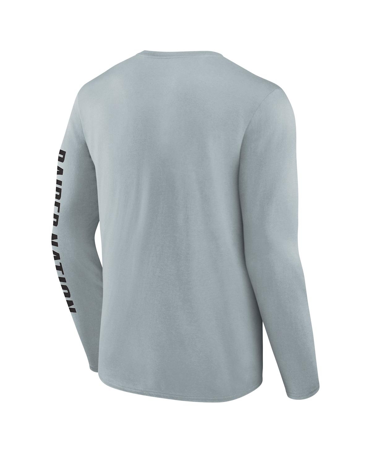 Fanatics Men's Gray Las Vegas Raiders Vision Long Sleeve T-shirt In Gray