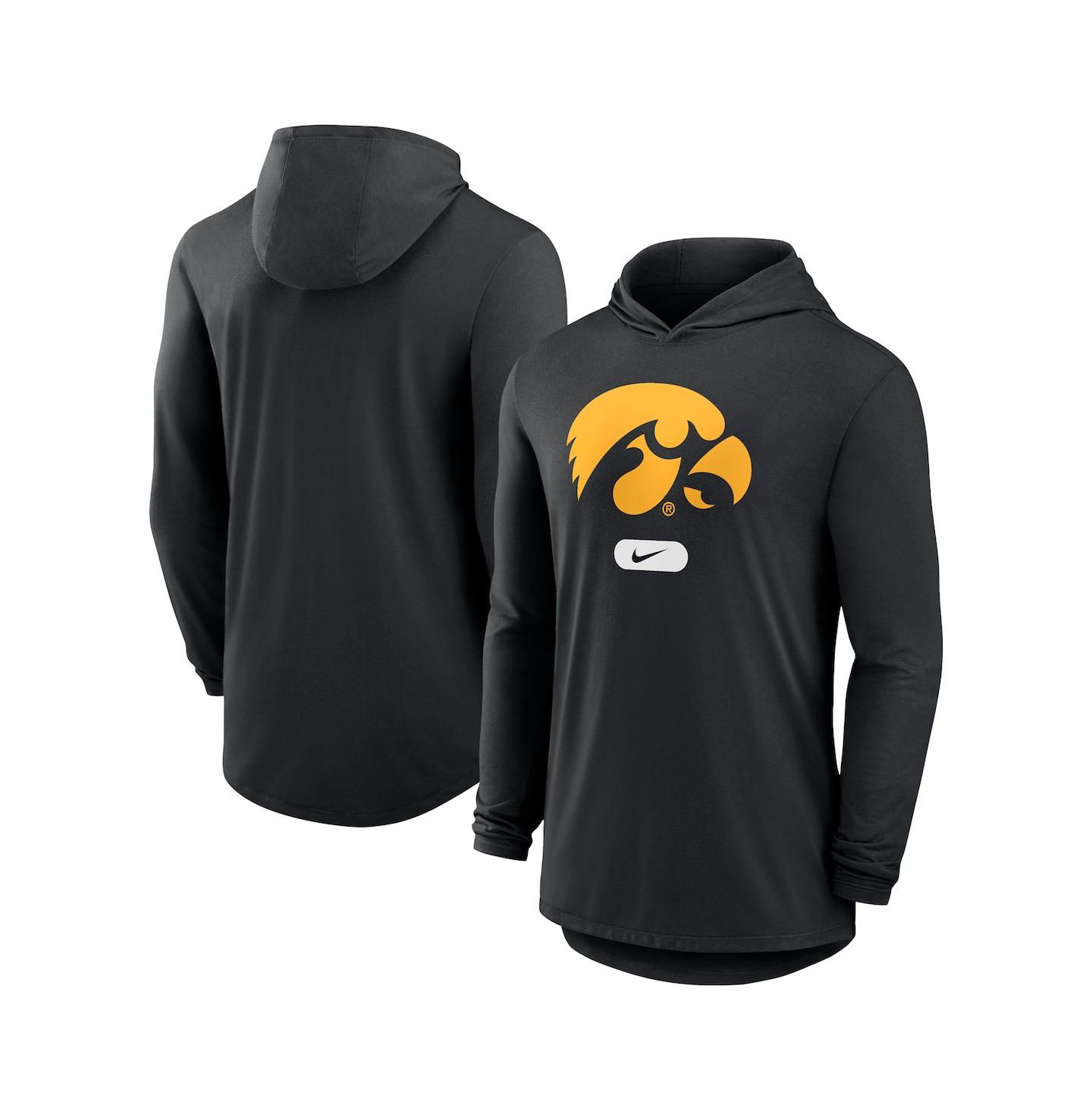 Мужское худи Nike Black Iowa Hawkeyes Lightweight Performance Long Sleeve T-Shirt — фото 1